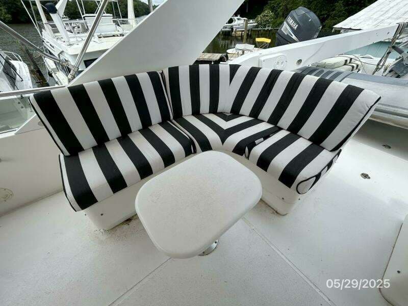58' West Bay flybridge starboard seating