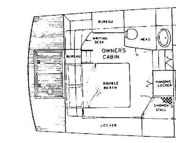 GB 42 CL Island Berth Aft detail