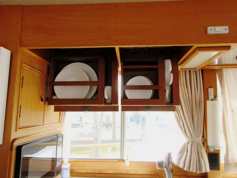 Galley custom dish rack storage