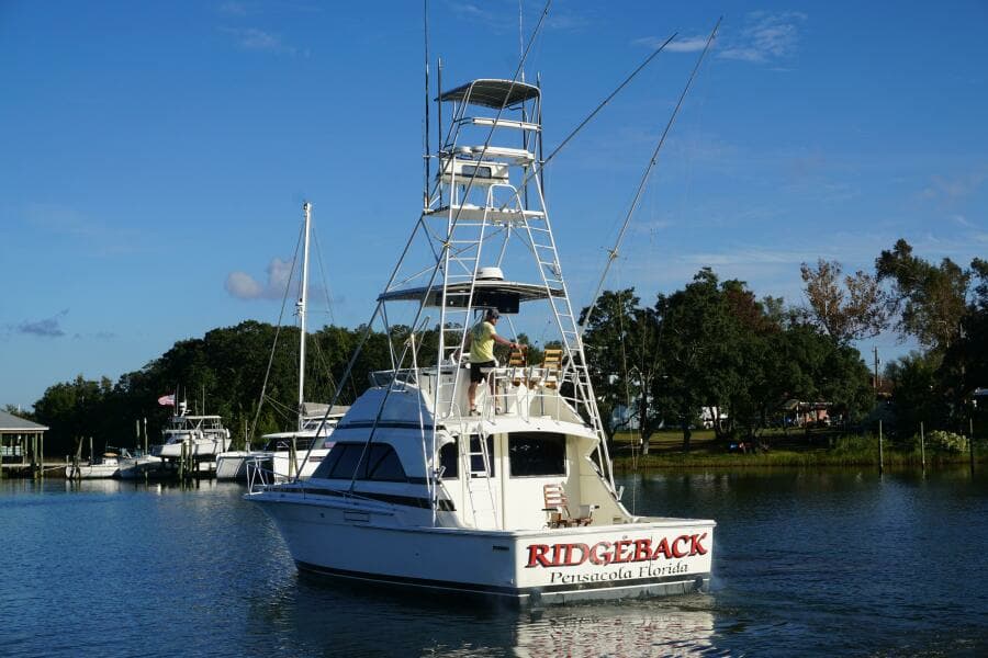 1987 37 Bertram 37 Convertible RIDGEBACK Transom (5)