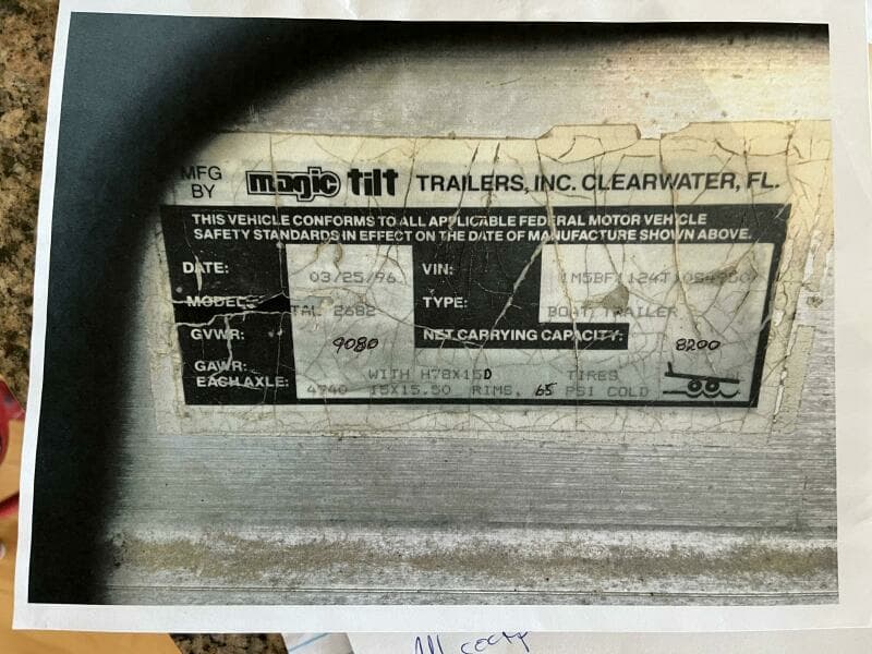 Magic Tilt trailer manu. specifications
