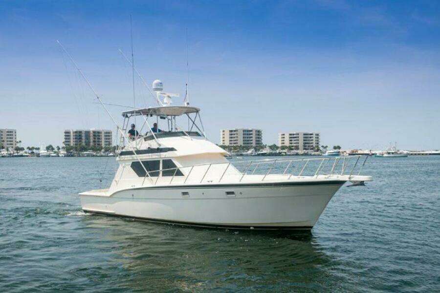 1991 Hatteras 45 Convertible  REEL BROKE  STBD Profile