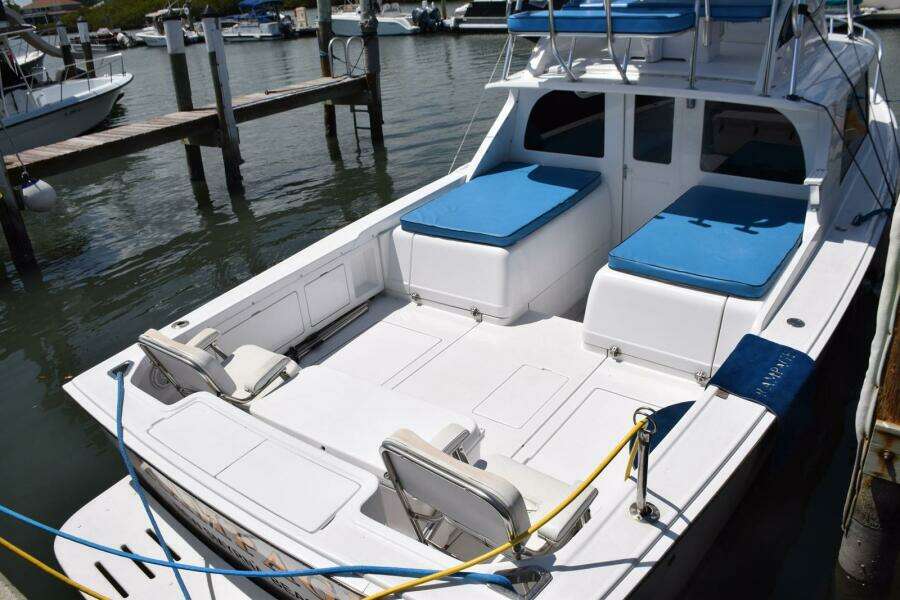 Dockside With Cushions Out On Engine Boxes