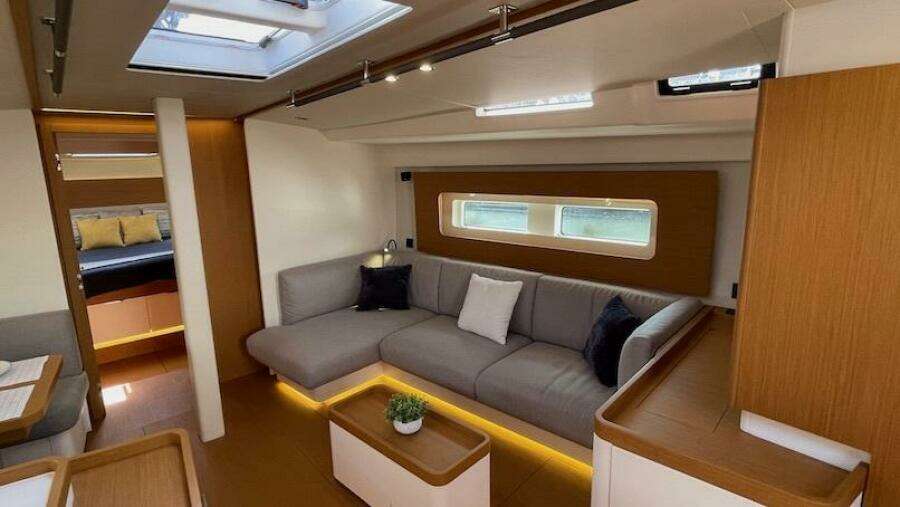 2020 Beneteau First 53 salon settee
