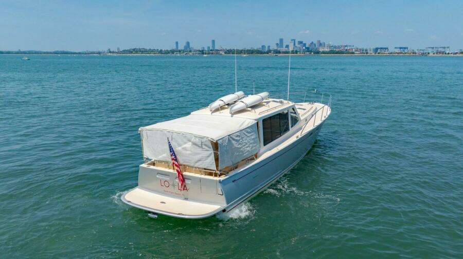 Starboard Side Bimini Curtains Down