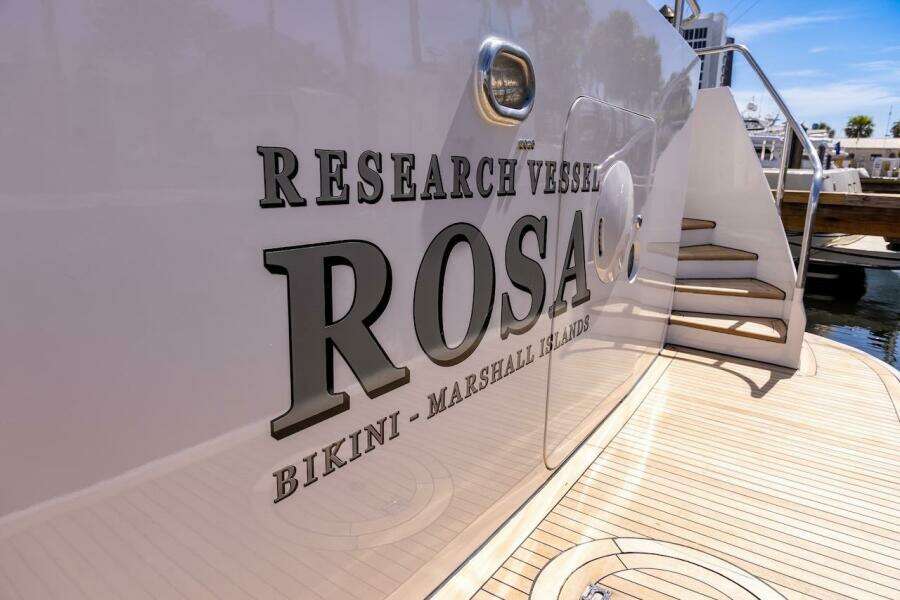Research vessel "Rosa" docked, ABD 90 Explorer, 1996, Bikini - Marshall Islands.