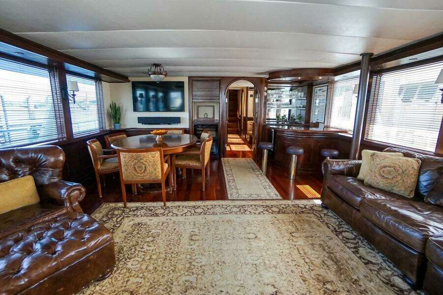 Luxurious interior of 1996 ABD 90 Explorer yacht with elegant furnishings and decor.