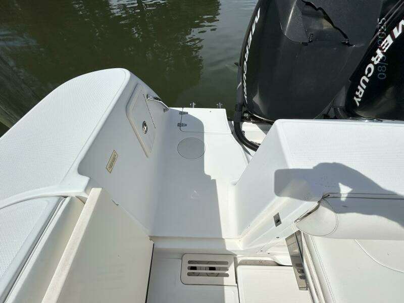 31' Boston Whaler cockpit transom walk-thru