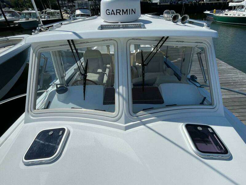 2023 MJM 35 pilothouse looking aftward