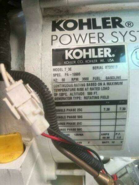 Kohler Genset Tag