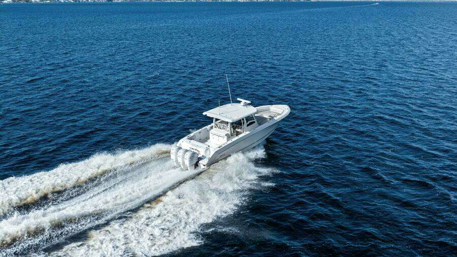 2019 Boston Whaler 380 Outrage 'Lima Kilo' - Profile Stern 3/4 Starboard