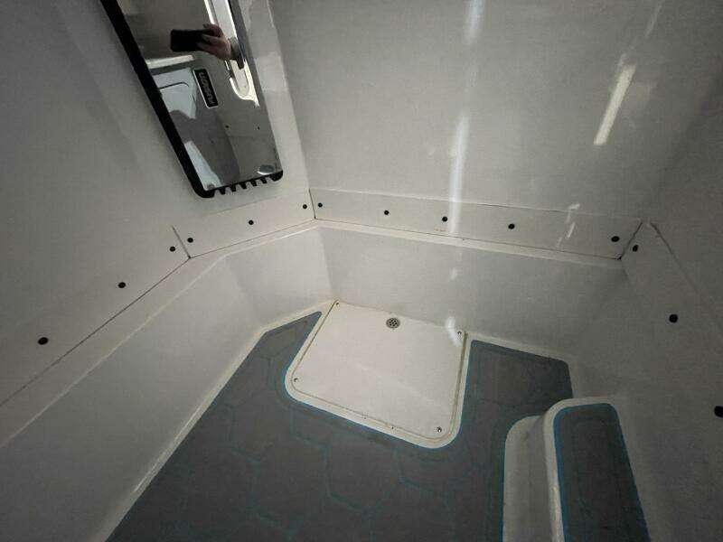 Shower Pan and Fiberglass Interior in Boat Head Compartment