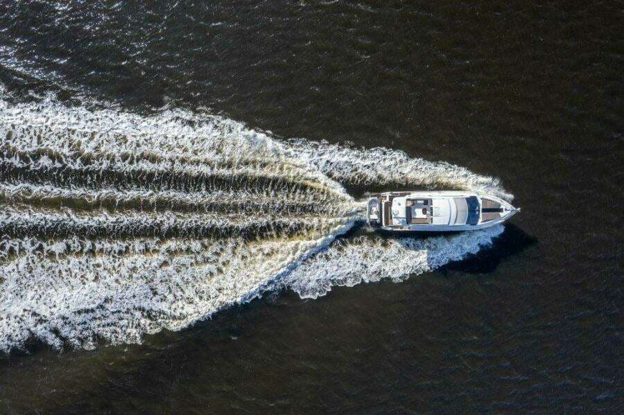 Galeon 58 560 Sky Nuckingfuts- Aerial Profile 