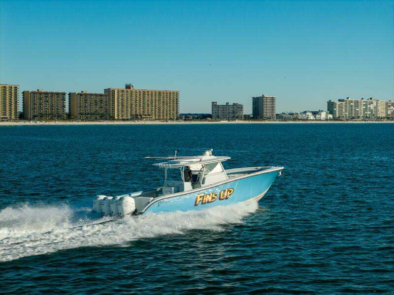 2017 42 Yellowfin Offshore Fins Up Starboard Side