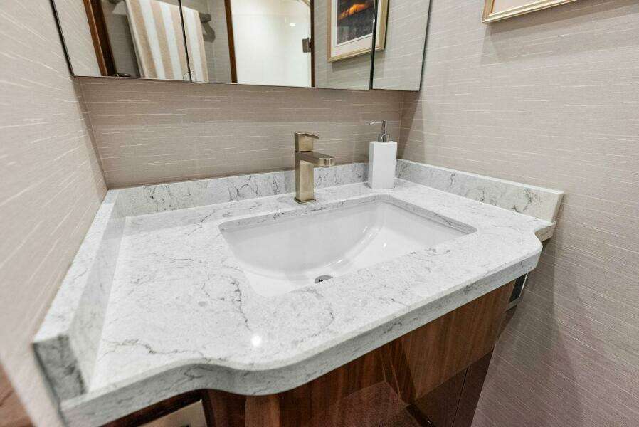 2022 Viking 68 Enclosed Bridge- PIPE DREAM- Forward Stateroom Head