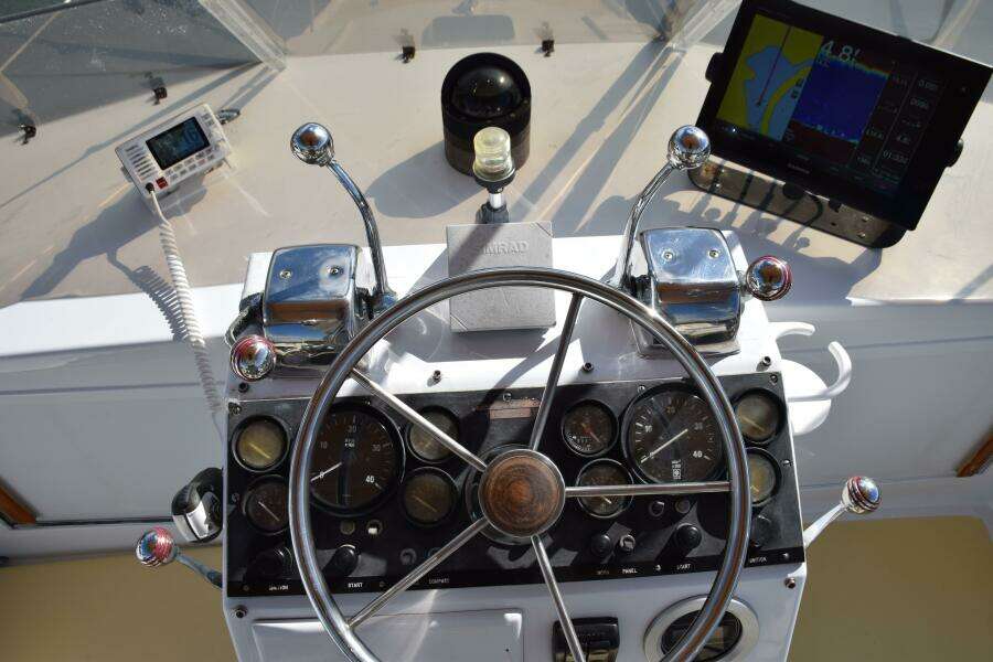 Helm With Garmin 7612 GPS Chartplotter Depth