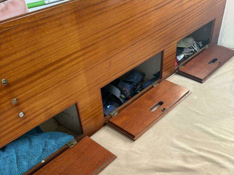 salon storage in backrest