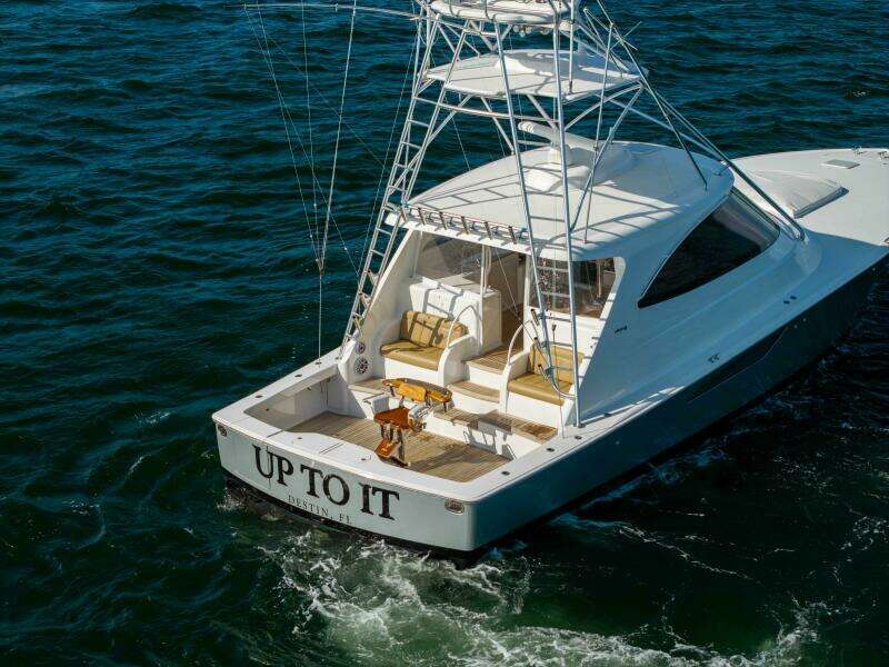 2015 Viking 52 Sport Tower- UP TO IT- Profile Transom