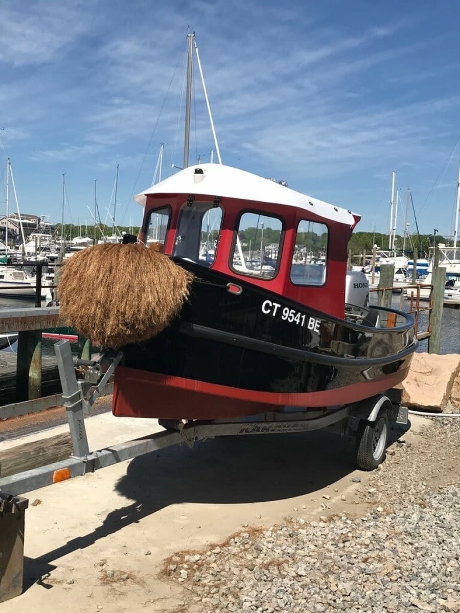 Portside view of bow