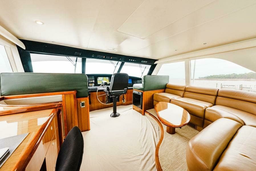 2008 Viking 68 Skybridge LIQUID APPLE  Enclosed Flybridge Salon