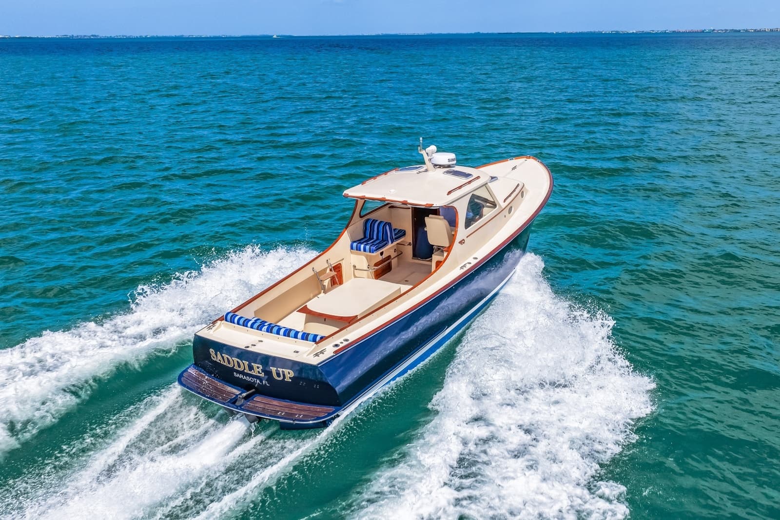 1998 36 Hinckley Picnic Boat Running Shot